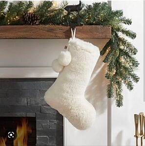 New Ugg Mammoth Faux Fur Oversized Super Soft Christmas Stocking Cream Color